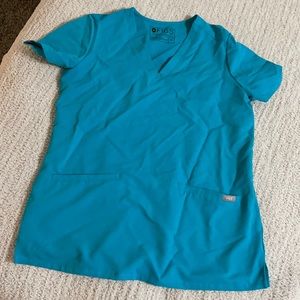 Figs scrub top teal XS